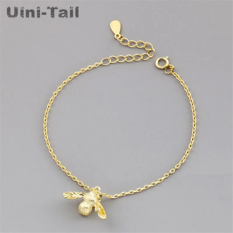 gold Uini-Tail Горячая новинка 925 Стерлинговое Серебро темперамент Милая Пчелка женские модели браслетов модный поток высокого качества GN918 - Окраска металла: gold