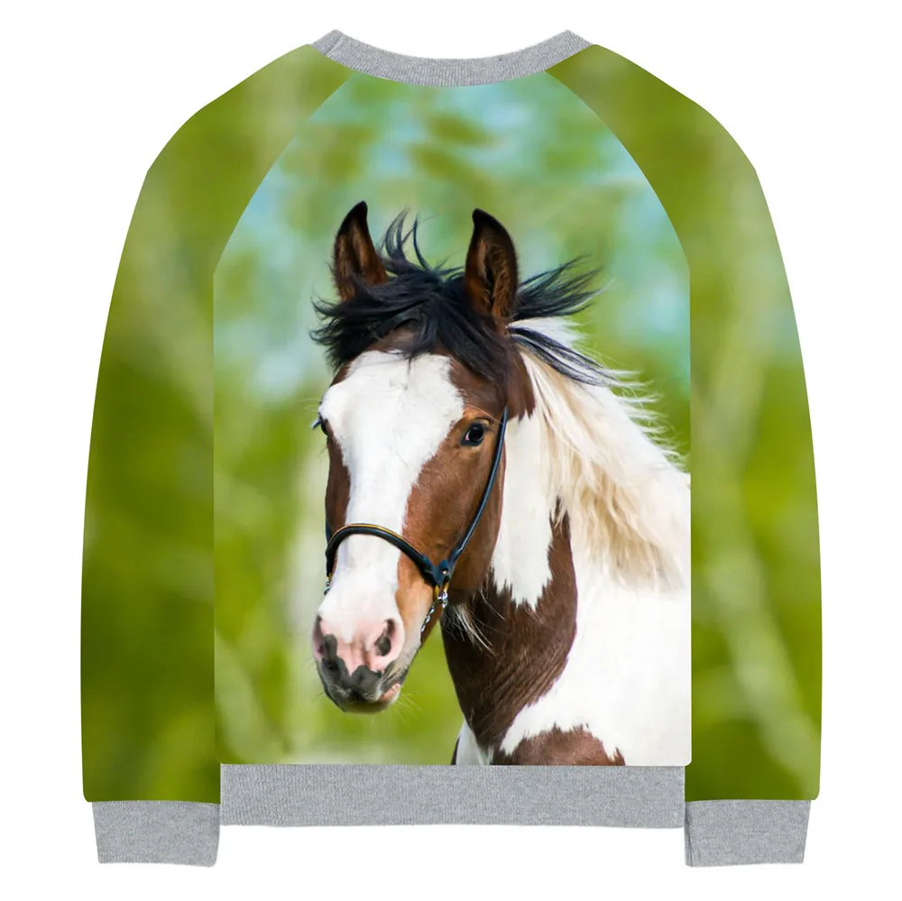 Куртка для мальчиков и девочек модная верхняя одежда с принтом белой лошади