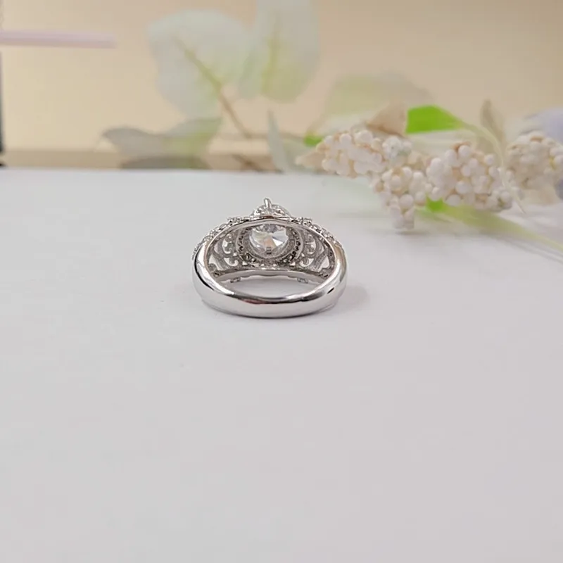 Trendy Wedding Ring for Women Jewelry Finger Crystal Party Princess Created Flower Shape CZ Fashion Rings | Украшения и