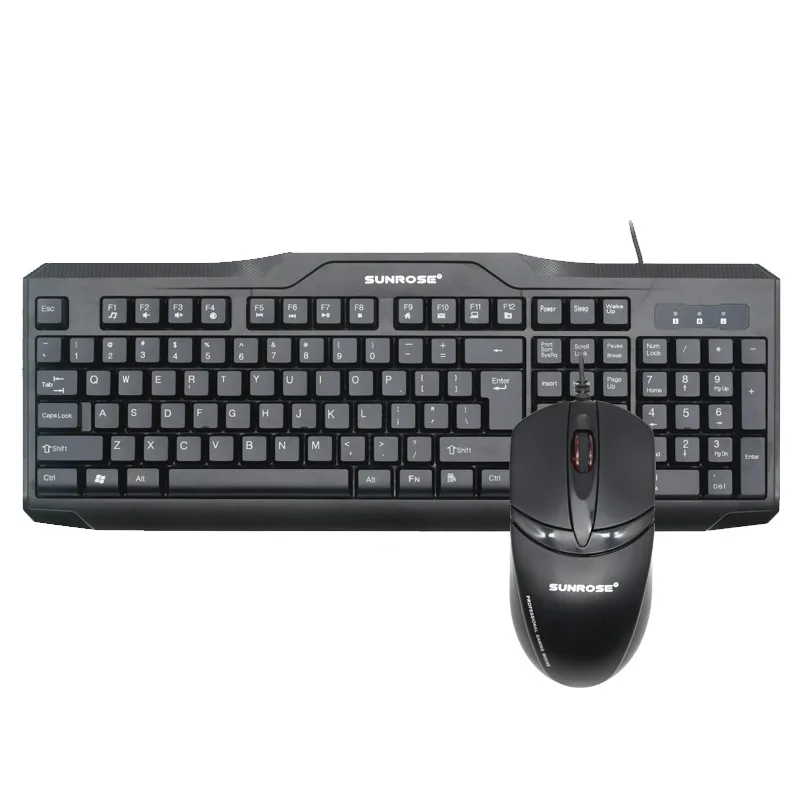 SunRose клавиатура Игровой набор клавишная мышь USB фотоэлектрический легкая форма