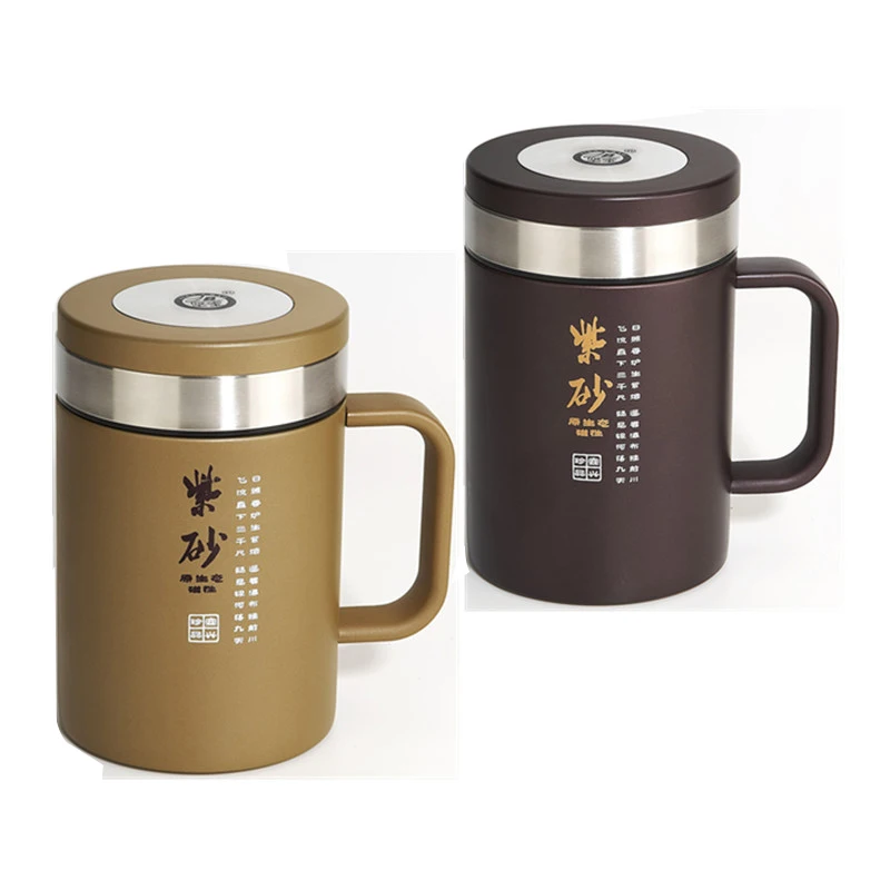 

Высококлассная намагниченная Вакуумная чашка из нержавеющей стали 2017, глиняная внутренняя ручка, Термокружка 580 мл, кофейная, медицинский у...