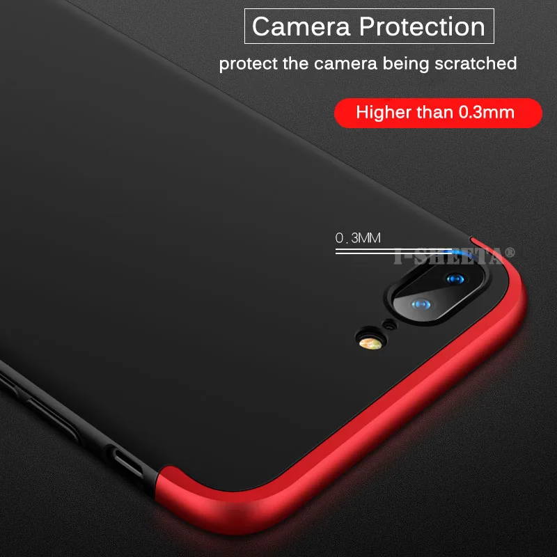 Ударопрочный тонкий прочный Чехол Для Телефона iPhone 7 8 plus Plus 8Plus 360 защита Матовый