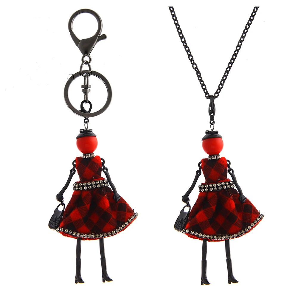 Новые модные прекрасные ткани платье куклы Цепочки и ожерелья брелок Для женщин