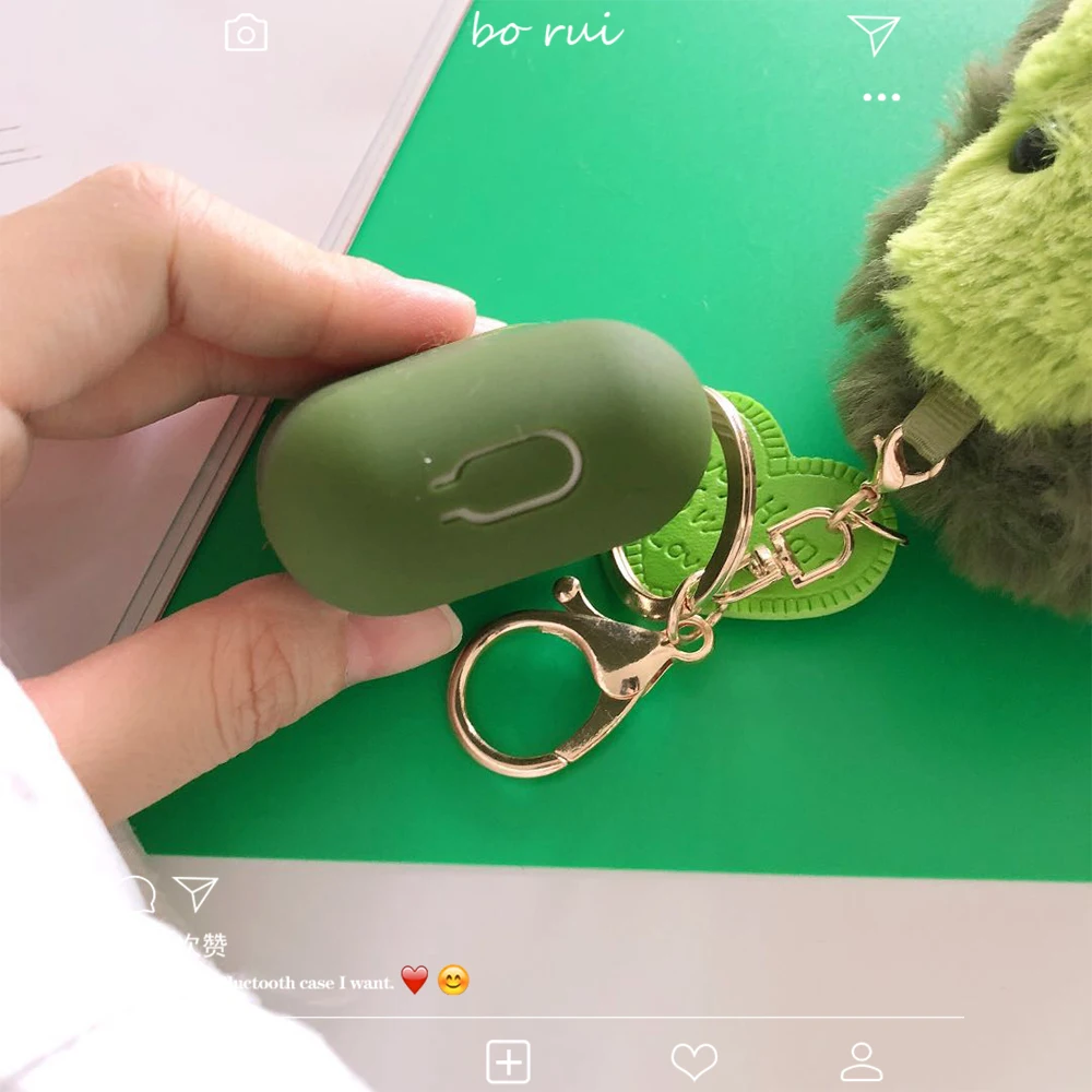 Милый мультфильм Плюшевый авокадо брелок кулон+ силиконовый защитный чехол для наушников для Apple Airpods 1 2 Наушники противоударный чехол
