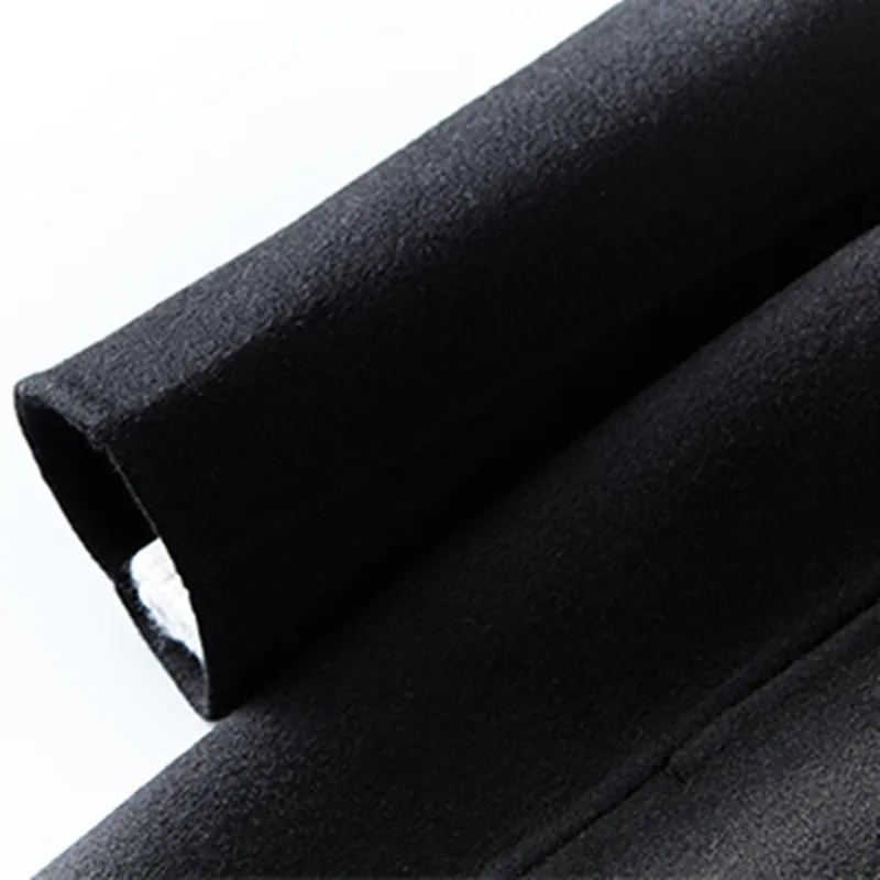 Новинка 2018 двусторонняя Мужская кашемировая куртка официальные черные пальто из