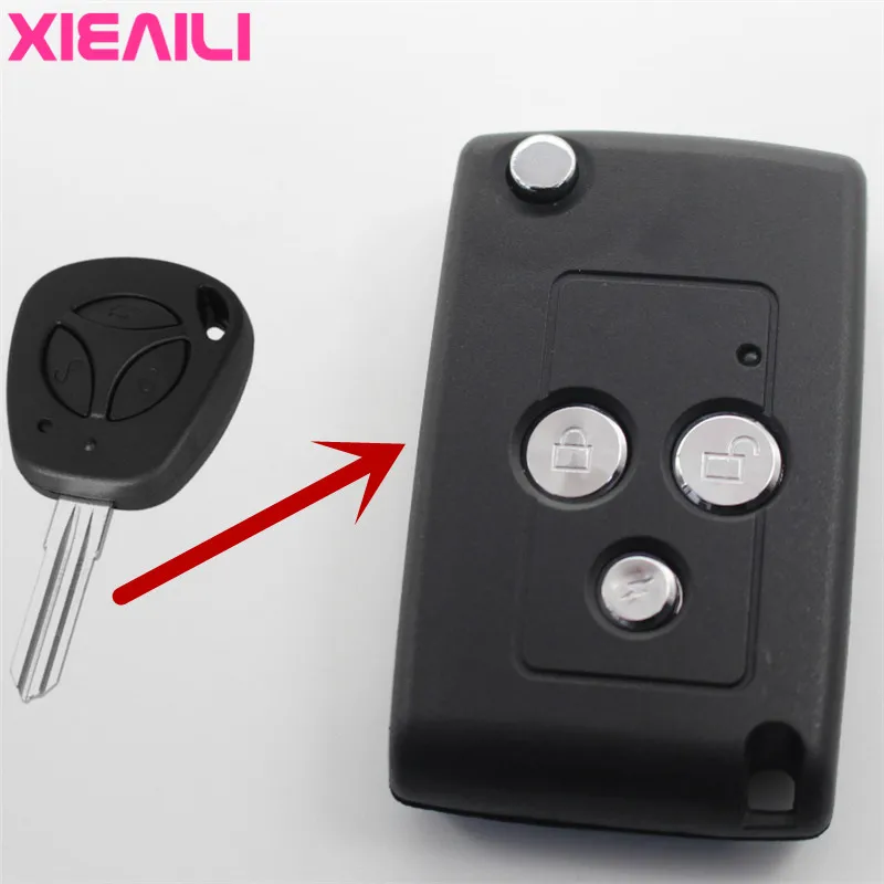 XIEAILI 10 шт. OEM 3 кнопки модифицированный откидной складной чехол для пульта