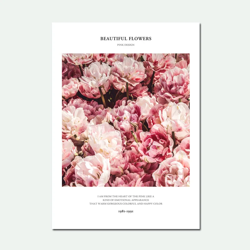 Quadros Decoracion Hogar современный цветок красная стена плакат Скандинавская Картина на