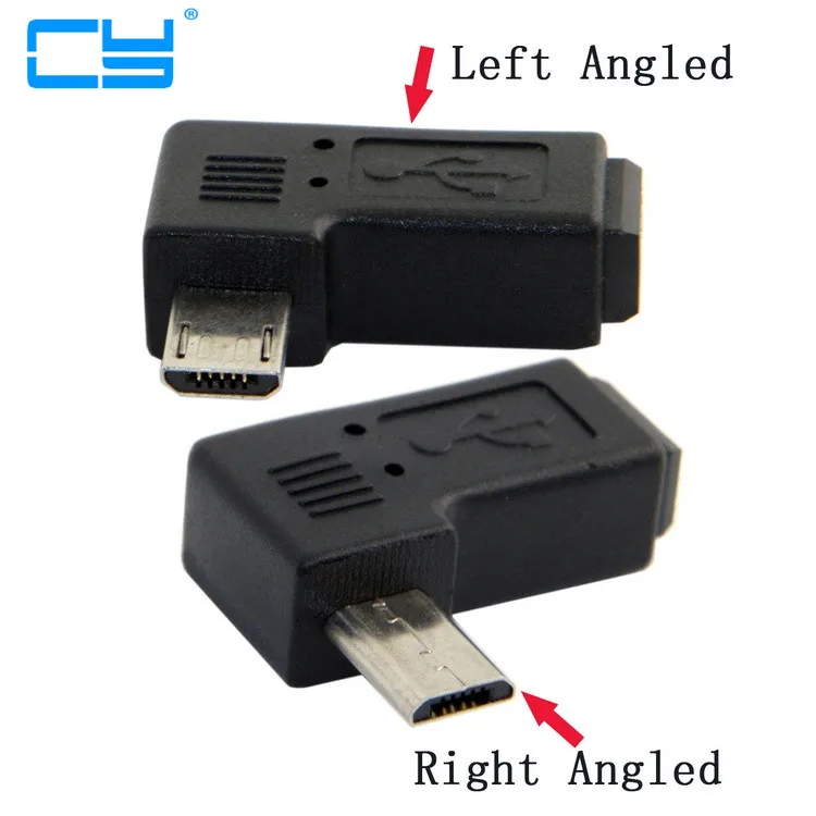 Удлинение 9 мм 90 градусов левый и правый угловой мини USB 5 контактов гнездо микро