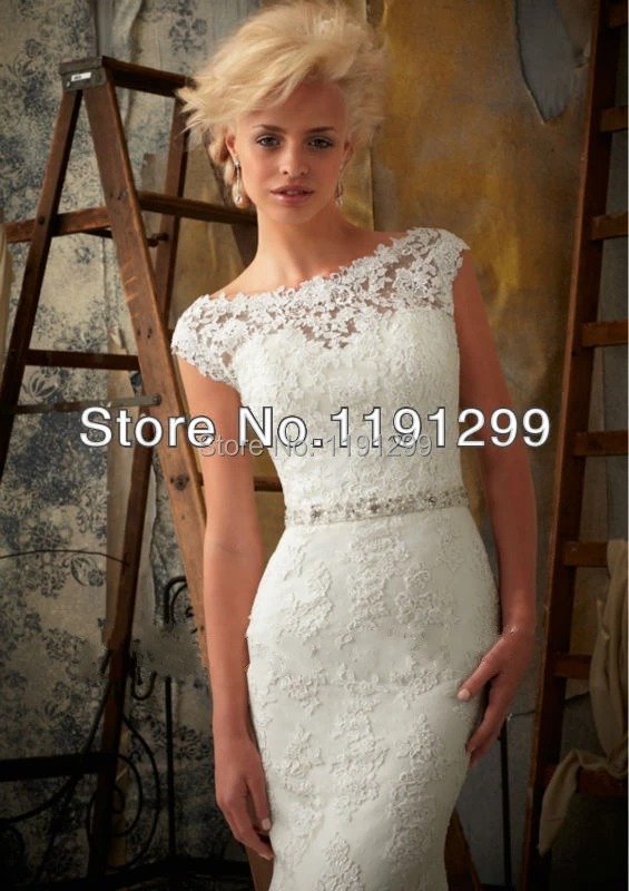 DL1309688 Fashion Lace Bateau Neck Mermaid Wedding Dress | Свадьбы и торжества