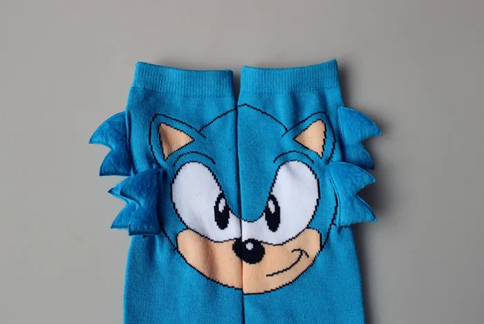 1 пар/лот личность пара носки Sonic зубная щётка мультфильм коттоновые Прошито