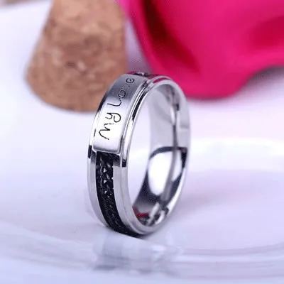 4 мм широкий мой цепочки LOVE кольца 316L Нержавеющая сталь женское кольцо ювелирные