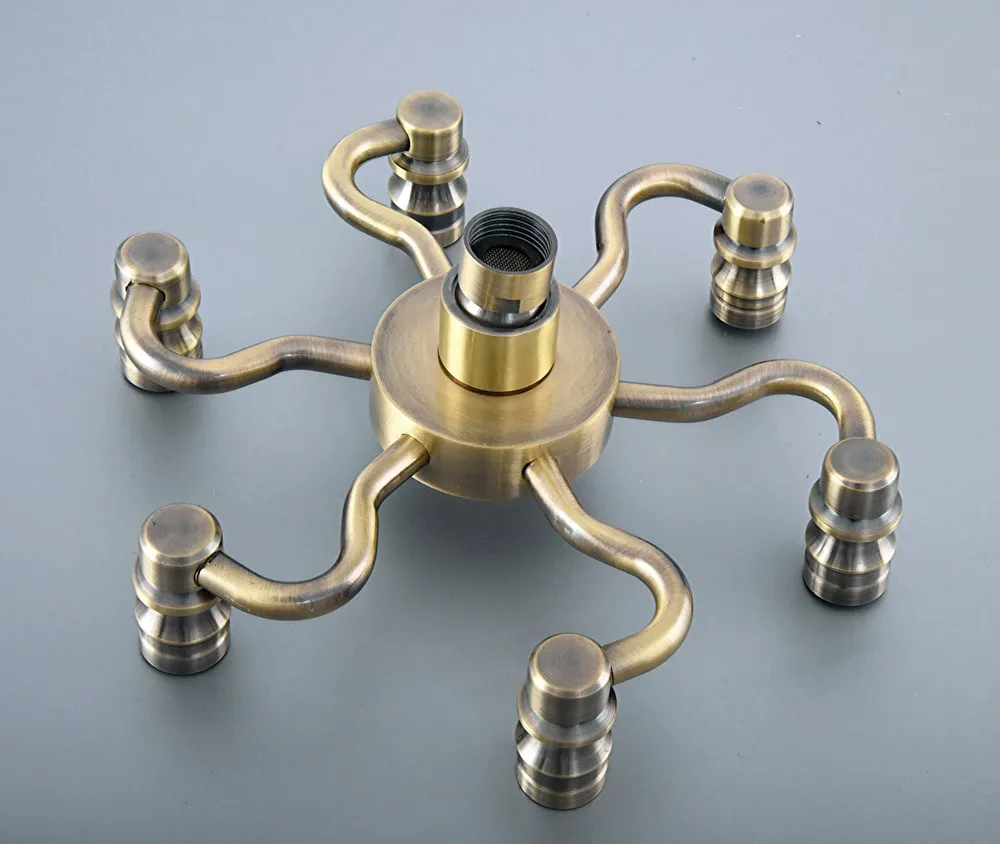 Античная бронзовая латунная насадка для душа с дождевой насадкой поворотным