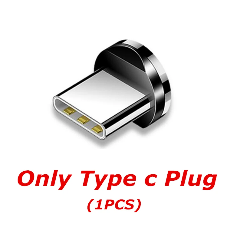 Just Type C Plug Цветной светодиодный магнитный кабель для телефона, быстрая зарядка, кабель Micro USB Type C, зарядное устройство для iPhone XS 8, Xiaomi, Samsung, кабель USB C - Цвет: Just Type C Plug