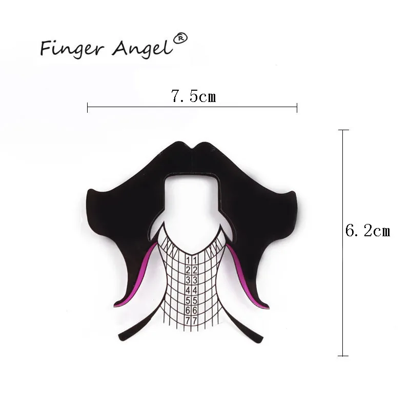 Finger Angel 50/100/500 шт. дизайн Пластик черные волосы Форма формы для наращивания ногтей советы инструмент для маникюра(гель-XK001