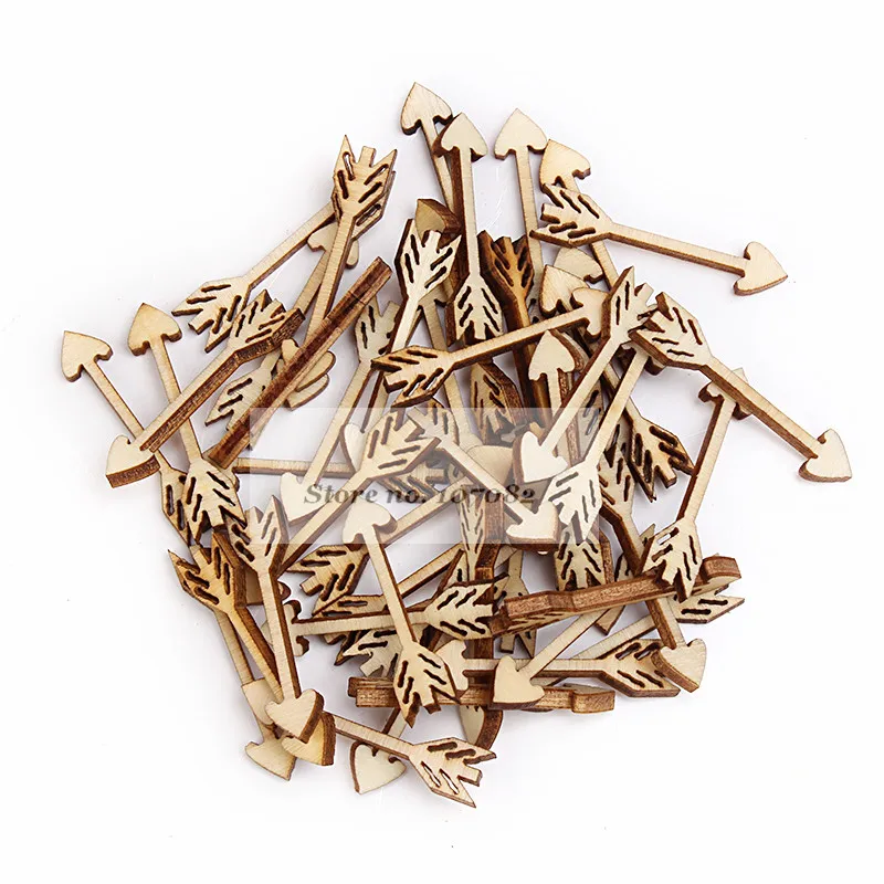 

500PCS 34x7mm Wood Cupid's Arrows Emebellishments Cardmaking DIY Wedding Invites Crafts Scrapbooking Home Decorations Confetti