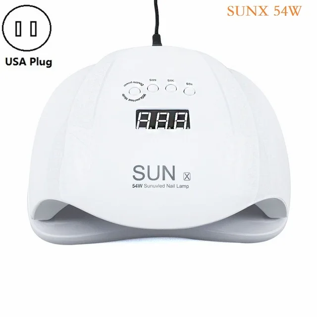 54W US SUN X Plus 80 Вт/54 Вт Сушилка для ногтей Светодиодная УФ-лампа для ногтей двойная мощность 42 светодиодный s лак для всех гель-лаков лампа для лечения маникюра Сушилка для ногтей - Цвет: 54W US