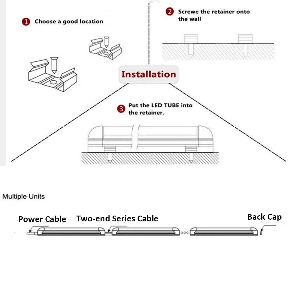 Светодиодный светильник для выращивания растений T8 красный и синий набор трубок