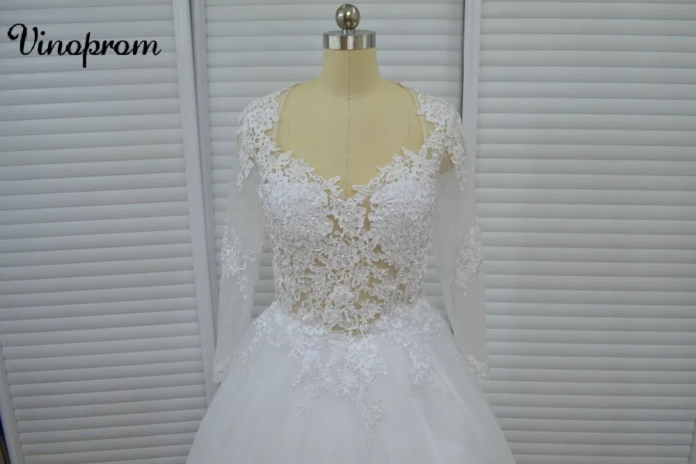 Бальное платье из тюля свадебные платья с длинным рукавом элегантные кружева