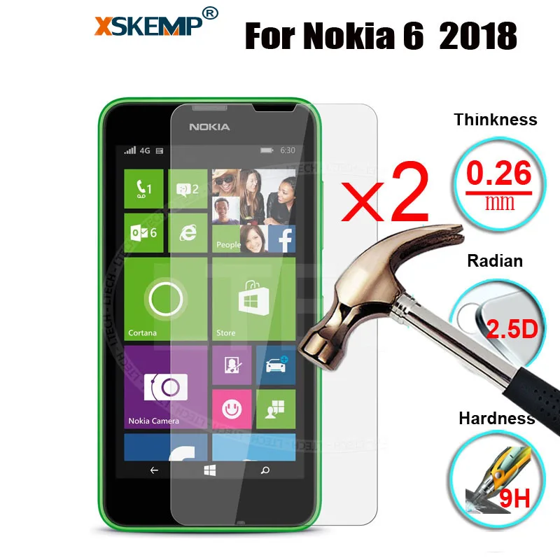 XSKEMP 2 шт./лот чехол из закаленного стекла для Nokia 6 2018 Ультрапрозрачная тонкая
