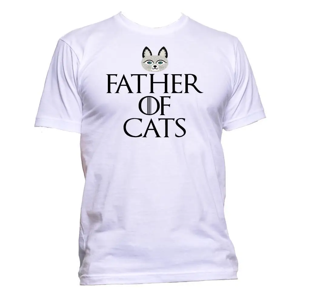 

2019 New Men's T Shirt Father of Cats T-Shirt Mens Womens Unisex Fashion Slogan Comedy Cool Funny Gift Print T-Shirt