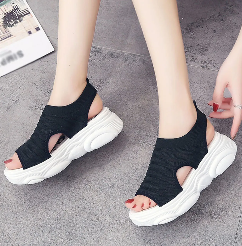 JAYCOSIN Women Sandals Summer New Female Shoes Wedge Comfortable Sandals Ladies Slip-on Sandals Breathable Sandalias 618W