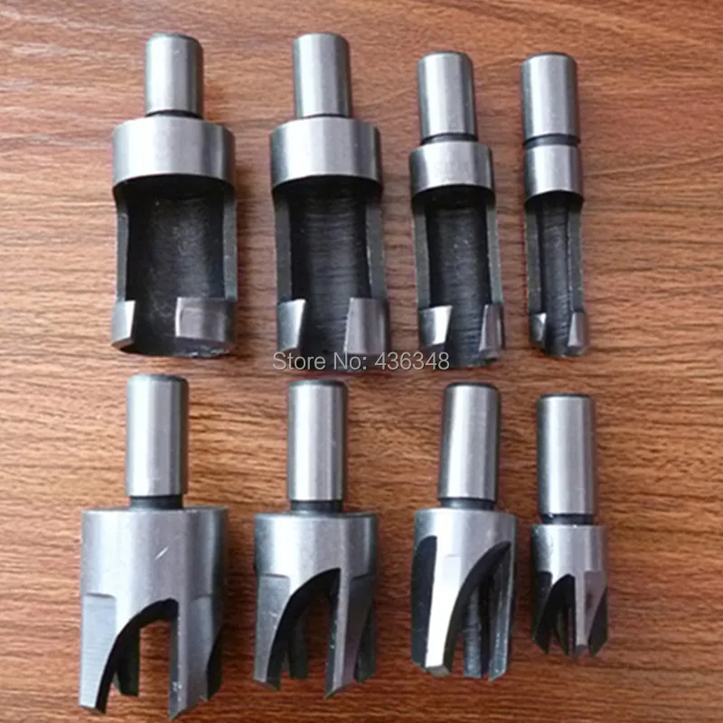 

8pcs Wood Plug Cutter Straight Drill Bit Set 6mm 10mm 13mm 16mm Carpentry Claw Type Four-Tooth Tapered Taper Plug Hole Cutters