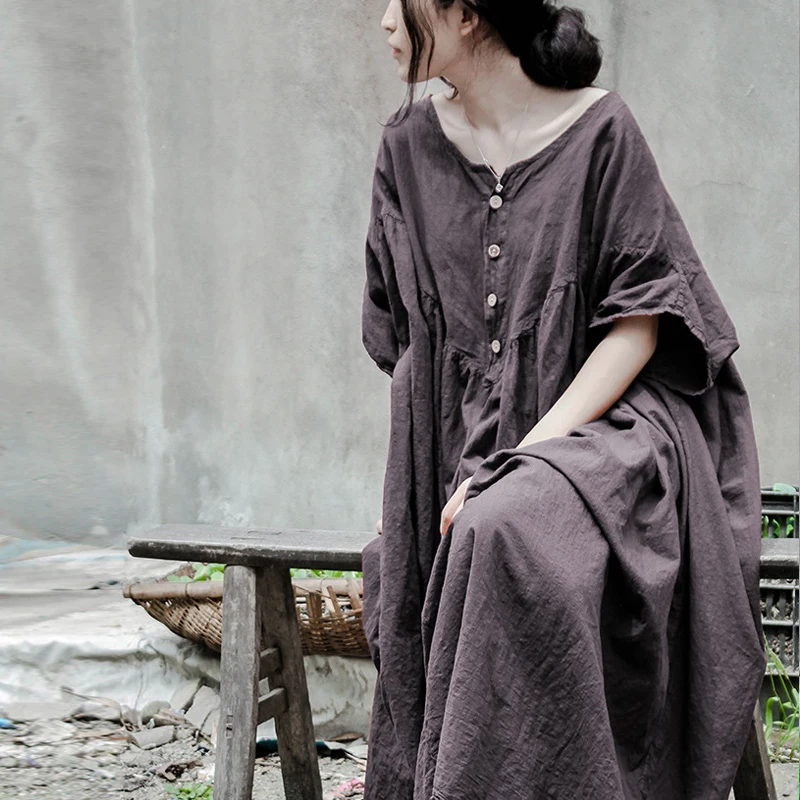 Женское летнее платье большого размера с рукавом летучая мышь|vestidos plus|dress longvintage