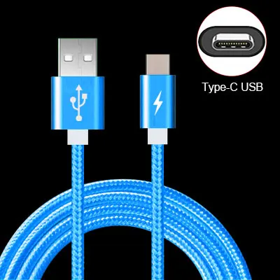 Blue Кабель type C 2 м 1 м 25 см USB C кабель для Xiaomi Mi8 Mi9 SE huawei P20 Lite samsung S10 S10e S8 S9 type-C кабель питания - Цвет: Blue