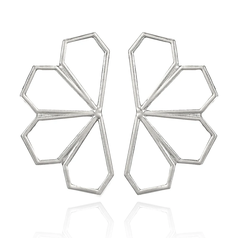 Docona серебряный цвет полый цветок висячие серьги для женщин геометрические