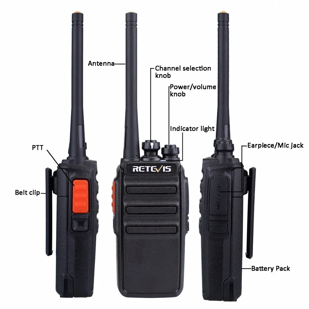 

2 pcs Walkie Talkie Retevis RT24 PMR 446 Radio Walkie-talkies Portable PTT Two way Radio for Hunting Hotel Restaurant Factory 2