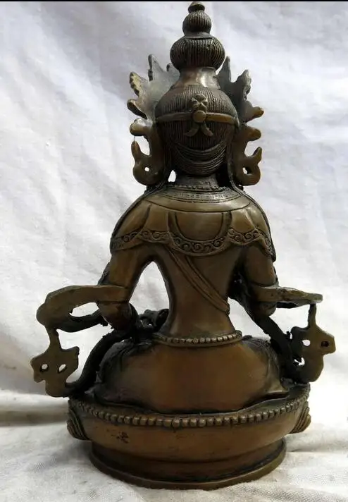 9 &quotКитайская латунная медная колокольчики квань-инь статуя Будды Гуаньинь