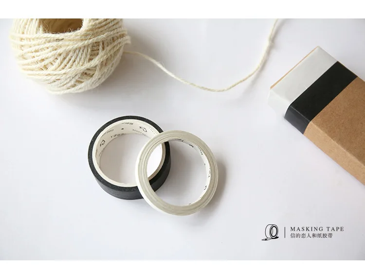 5 мм/15 мм модный DIY чистый цвет белый черный бумажный скотч маскирующая лента Фотографическая лента наклейка для скрапбукинга декоративная