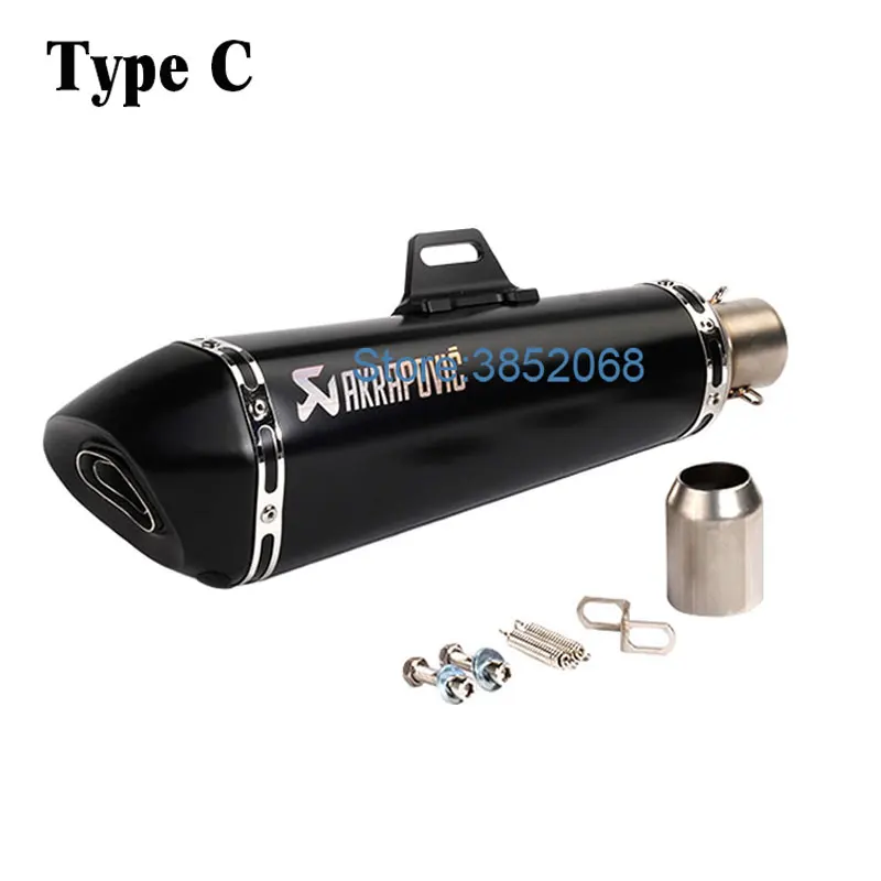 Laser Mark Motorcycle Akrapovic Exhaust Muffler Carbon Fiber Color ID:51mm Universal Motorbike Escape Damper |