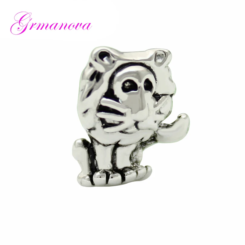 Очаровательные бусы черный и белый лев Король животное Континентальный