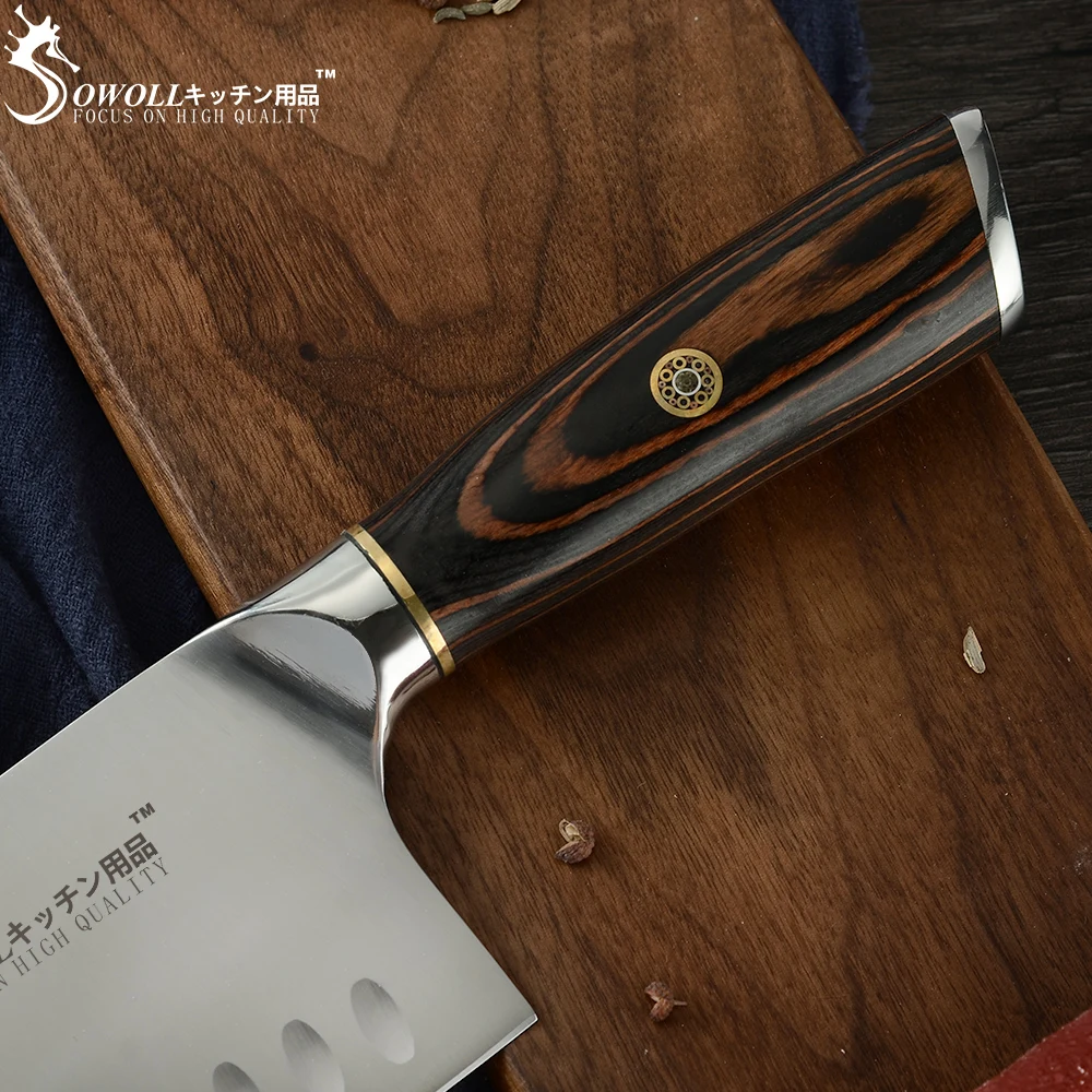 SOWOLL Высококачественный Нож для уборки 5Cr15 высокопрочные ножи мясника шеф повара