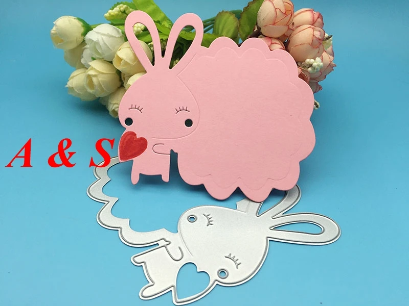 Металлические Вырубные штампы G184 в виде кролика, открытка, подарок для влюбленных, альбом для скрапбукинга, свадебная бумажная поделка, домашний декор, тиснение, трафарет, Дырокол