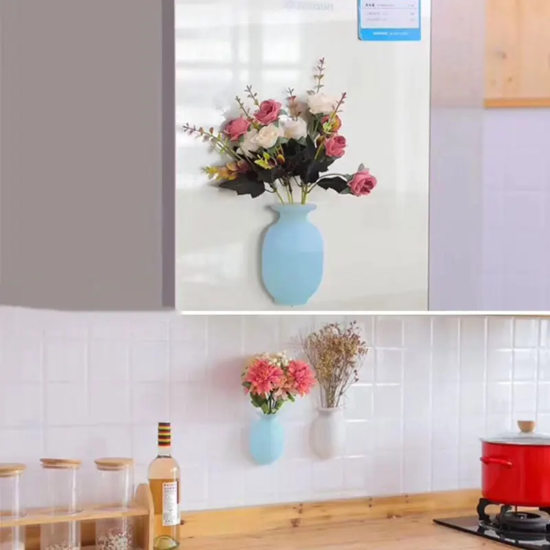 2 шт./партия Милые силиконовые наклейки на стену Волшебные вазы Настенный Цветок
