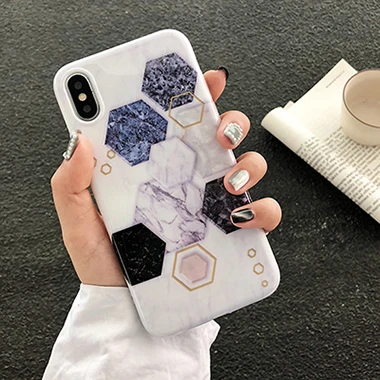 c LOVECOM мраморный чехол для телефона для iPhone 11 Pro Max XS Max XR XS 6 6S 7 8 Plus X геометрический треугольник мягкий IMD чехол для телефона подарки - Цвет: c