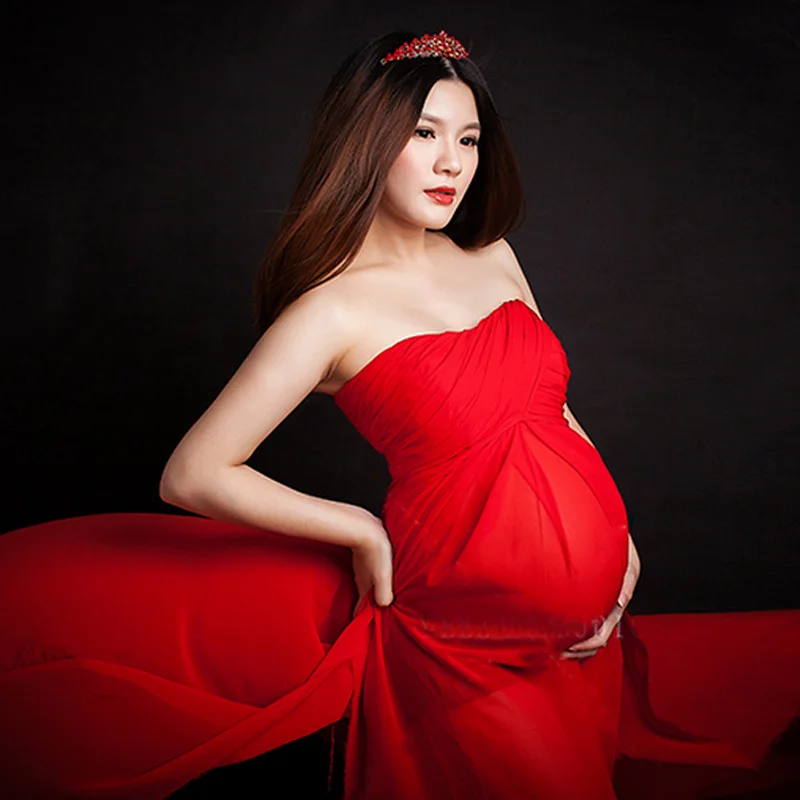 SMDPPWDBB реквизит для беременных Платья красные платья Одежда фотосессии длинное