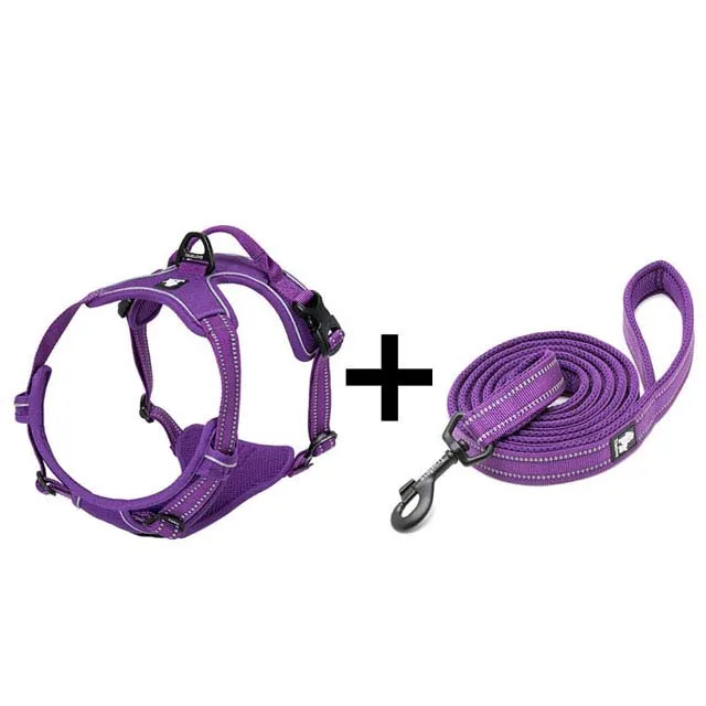 Purple Truelove не Тянет Поводок и поводок для собак, Набор светоотражающих мягких жилетов для чихуахуа, поводок для собак, питомцев, магазин, Прямая поставка - Цвет: Purple