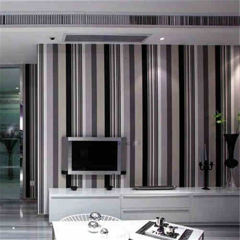 Простой современный черно белый серый фон из нетканого материала для спальни с