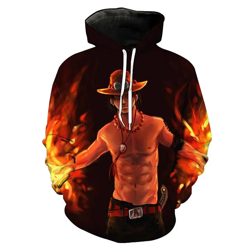 Новый костюм Аниме ONE PIECE Portgas D Ace свитшоты косплей осенний мужской жакет с 3D