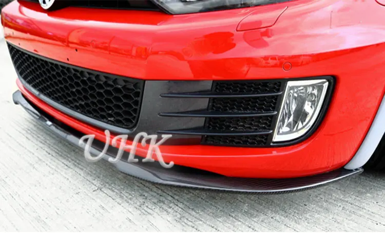 Uhk Интимные аксессуары для VW Гольф 6 GTI revozport Стиль углерода Волокно передний бампер спойлер диффузор сплиттер протектор