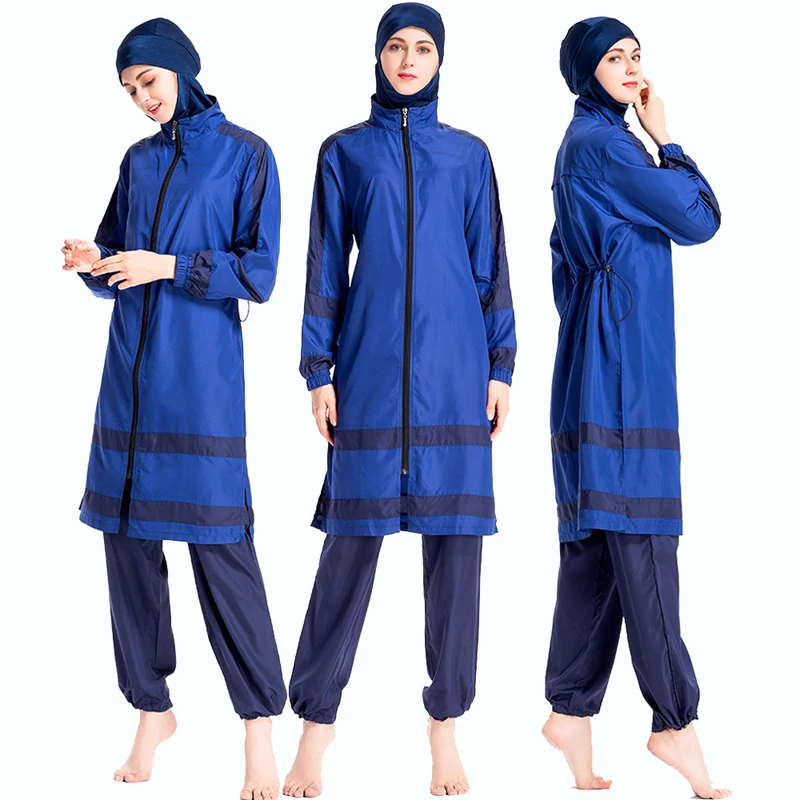 2019 мусульманский женский тонкий купальник исламский арабский на молнии скромный