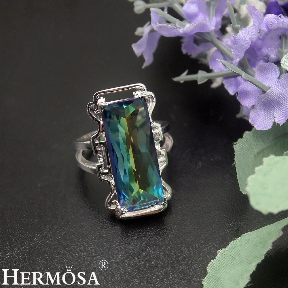 Классические модные кольца Hermosa для помолвки вечевечерние банкета серебристого