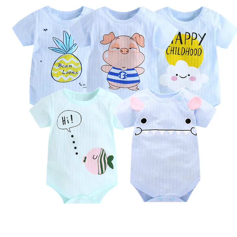 Детский комбинезон с коротким рукавом для новорожденных 5 шт./компл. 2019|Ромперы| |