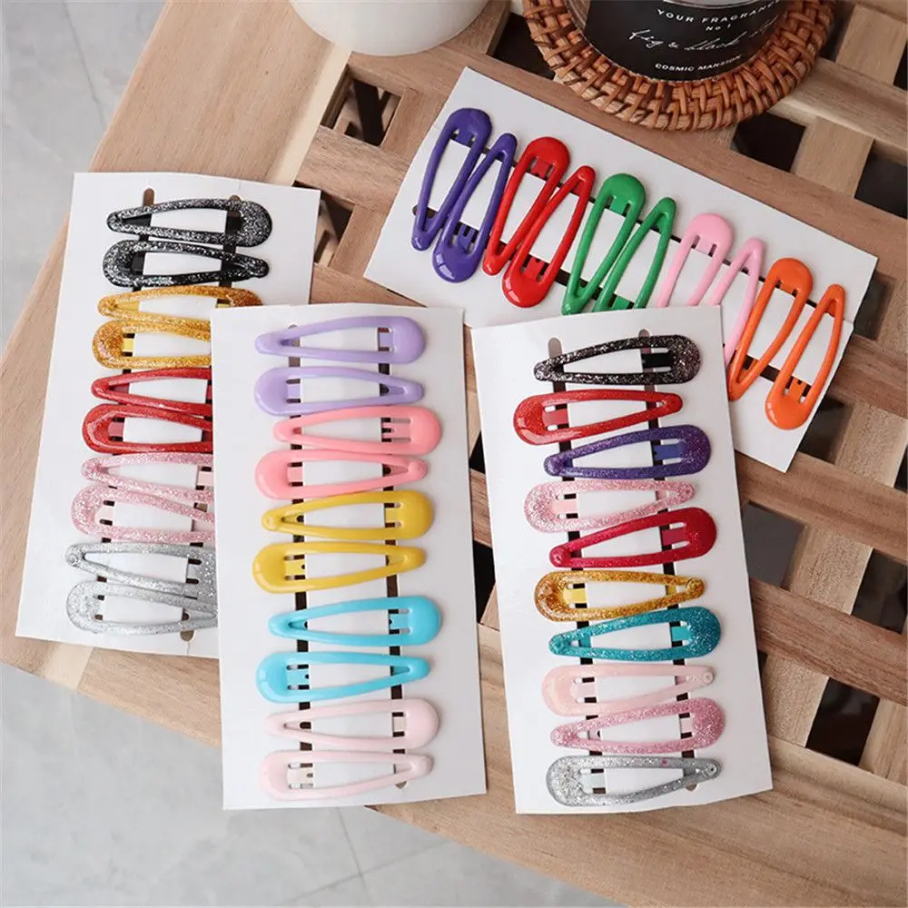 

10pcs/set Snap Hair Clips Candy Color Hair Clip Bobby Pin Metal Hairpins Barrettes for Children Women Girls Hair Accessories