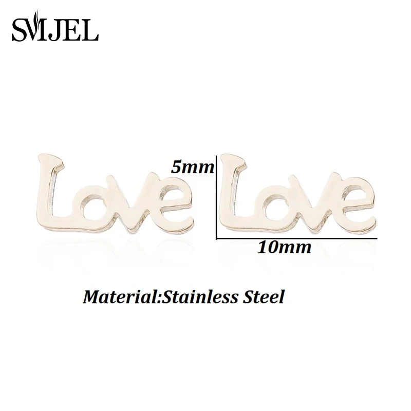 Женские серьги-гвоздики SMJEL новые маленькая Начальная серьга с буквенным принтом