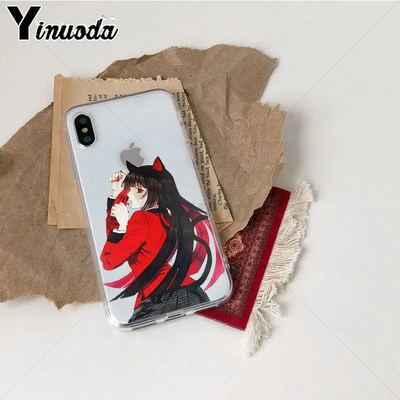 Yinuoda Kakegurui аниме прозрачный ТПУ мягкий резиновый чехол для телефона iPhone X Xs Xr XsMax 10 7