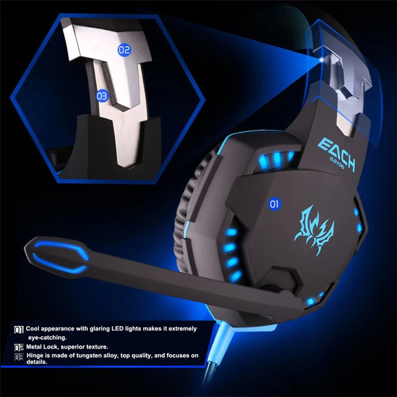 Компьютерные вибрирующие Игровые наушники Kotion EACH G2100 стерео бас шлем лучшие